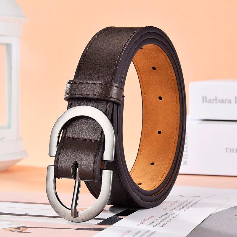 Women's Belt Minimalist Trendy Belt High End Authentic Casual Versatile Needle Button Belt Paired with Skirt Jeans Lady Belt New