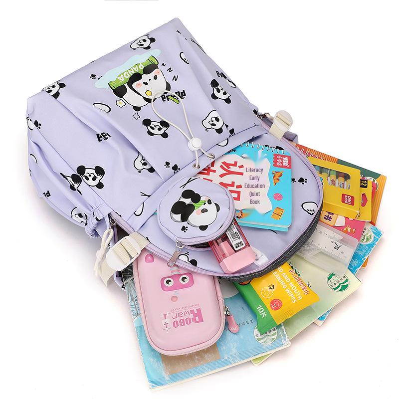 Cartoon Panda Waterproof Backpack - Large Capacity for Middle & High School Girls
