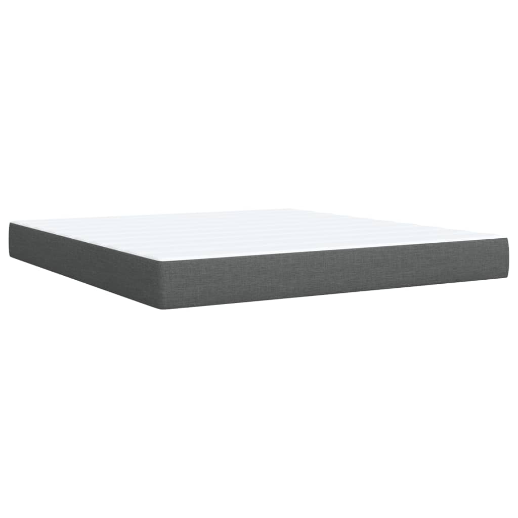 Box Spring Bed with Mattress Dark Grey 180 x 200 cm Fabric