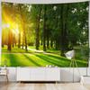 Sunshine Forest Tapestry Natural Landscape Wall Hanging Hippie Home Living Room Bedroom Background Cloth Poster Blanket