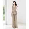 Ensemble chic d'été pour femme à col en V sans manches