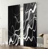 2pcs Black and White Streamlined Curtains   Modern Art Style   Living Room   Bedroom   Pull Rod Pocket   Window Decoration