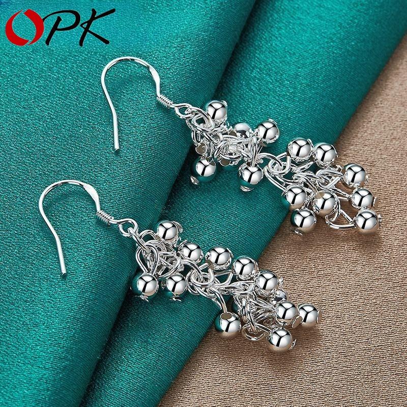 925 Sterling Silber Traubenperlenohrringe, Modeschmuck