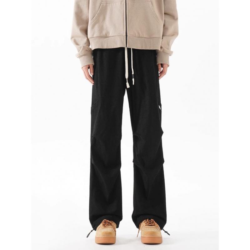 Men's Retro Wide-Leg Cargo Pants - Trendy, Loose, Straight-Leg Design for Spring/Autumn 2025