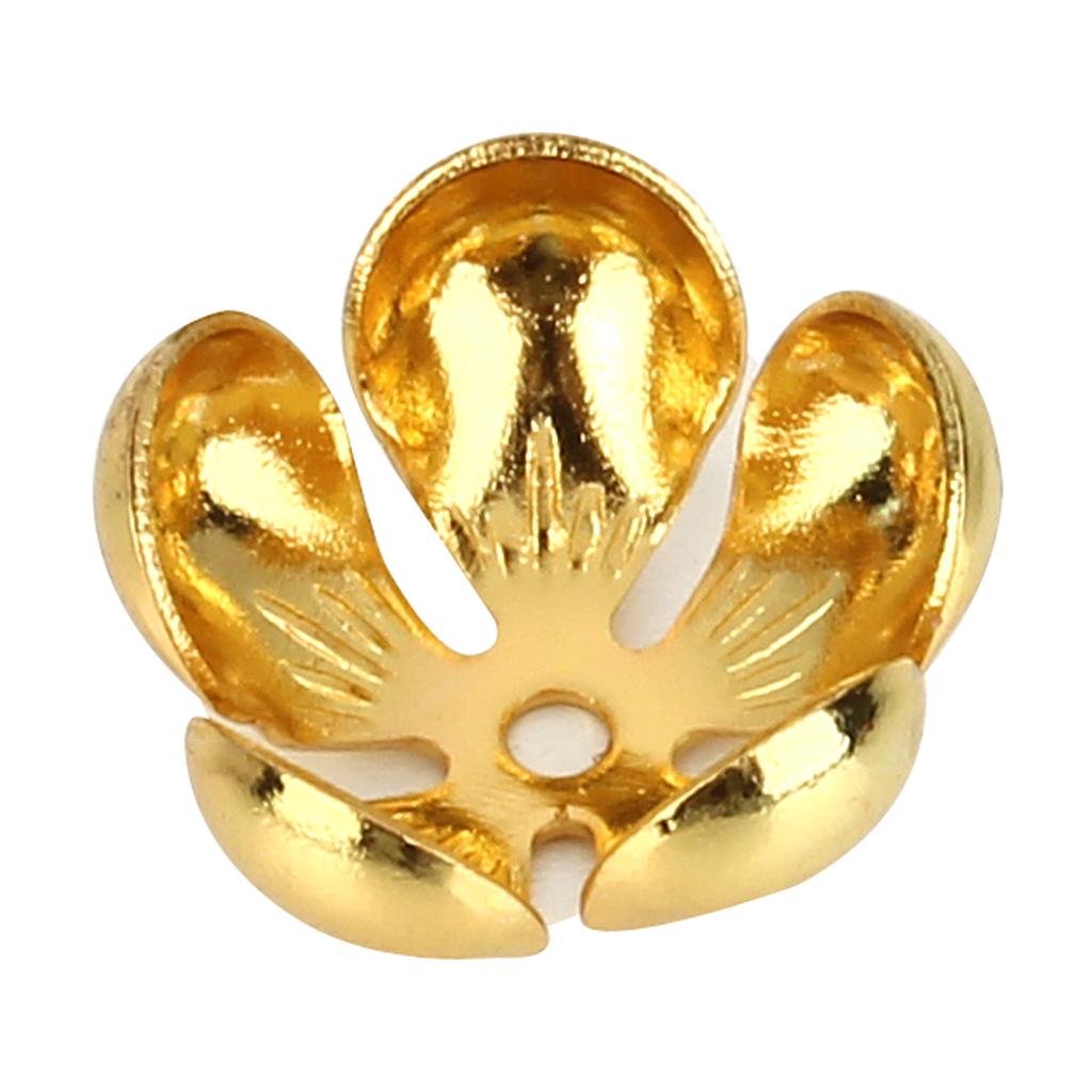 50pcs/Lot Iron Gold Plated Metal Flower Bead Caps for Jewelry Making End Beads Spacers Petal Spacer Beads DIY Bracelet Necklace