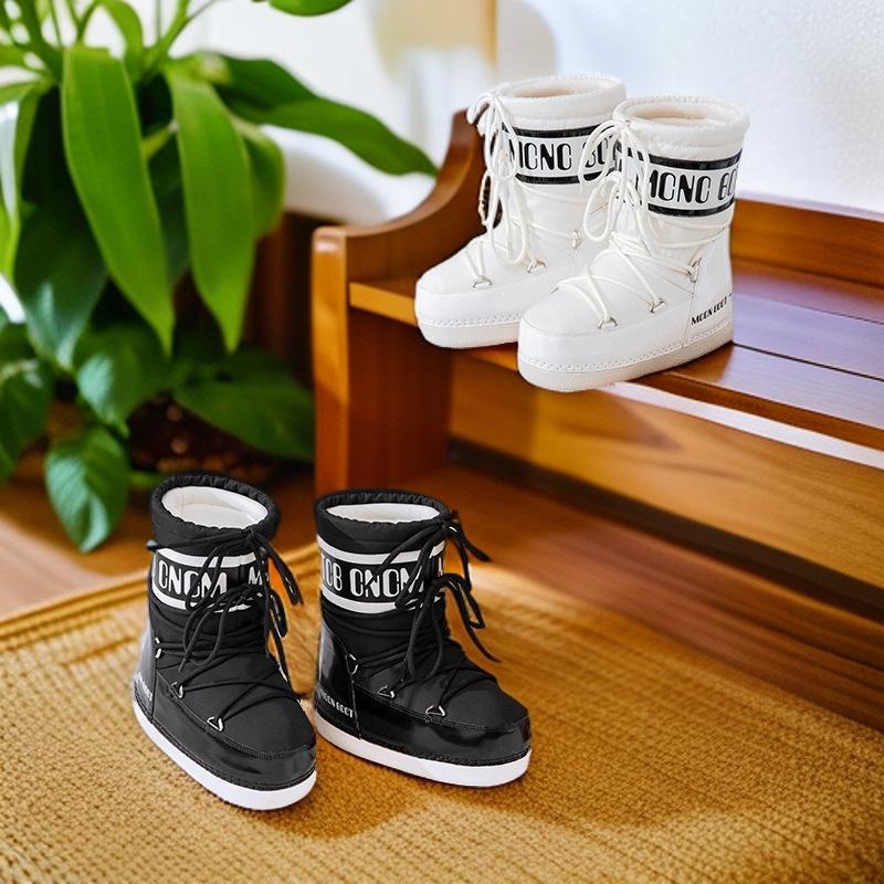 Size 33 Boots Women's 2025 Warm New Ski Winter Moon Thickened Medium Tube Waterproof and Non-slip Snow Space