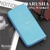[Revetta] Stingray Leather Long Wallet, Round Zipper, 9 Colors Available, Stingray, Galuchat, Sky Blue, Light Blue, Genuine Leather, Large Capacity [1
