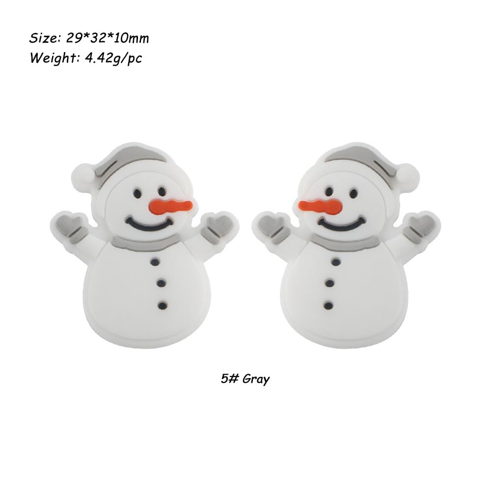 2/5pcs Christmas Series Silicone Beads Santa Reindeer Cookies Snowman DIY Pacifier Chain Jewelry Making Bulk DIY Crafts