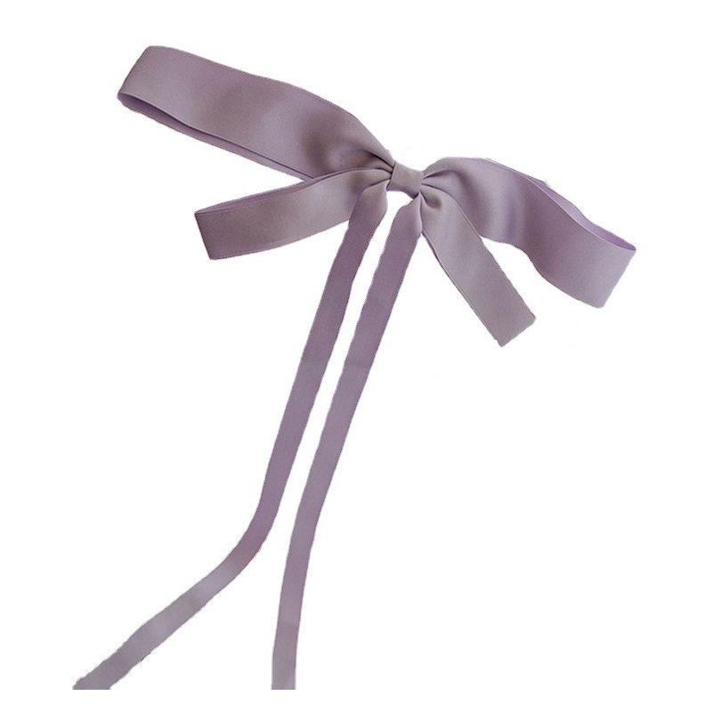 Koreańska Mlecznobiała Duża Spinka do Włosów z Kokardą - Francuski Retro Bajkowy Dodatek