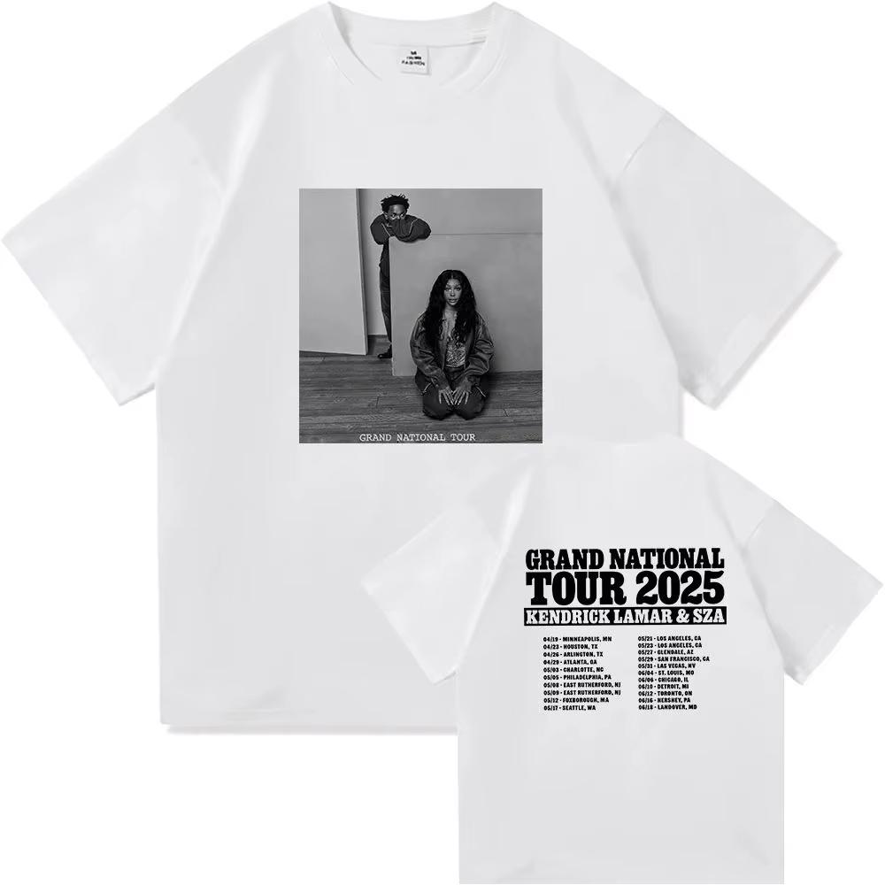 SZA MARIAS Lamar TShirt Grand National Tour 2025 Men and Women Clothing Oversize Vintage Unisex High Quality Cotton Clothes