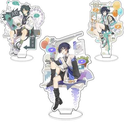 Spielfiguren WANDERER XIAO Venti Genshin Impact Acrylständer Modell Kazuha Heizou Schreibtischdekor-Kollektion Stehende Ornamen-Geschenke