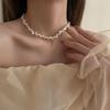 Retro Temperament New Light Luxury Freshwater Pearl Necklace Women's Niche High-end Design Collarbone Chain Versatile Spring and Summer Neck