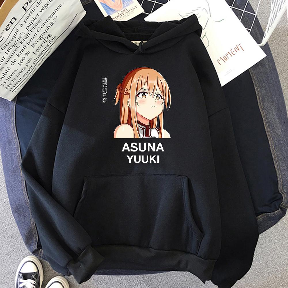 Anime Sword Art Online Hoodies Harajuku Women Clothes Manga Asuna Yuuki and Kirito Sweatshirts Graphic Hoodie Kawaii Sudaderas