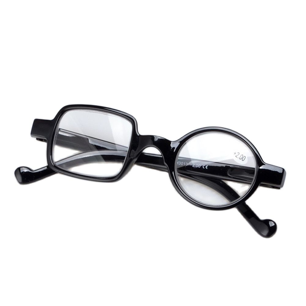 Irregular Personality Retro Glasses Women Men Round Square Frame Eyeglasses Vintage Reading Glasses Strength 1.0x~3.5x Black