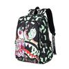 Kids Waterproof Nylon Backpack With Shark Print For Elementary School Use And Daily Carry