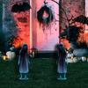 Yousheng 2 Pcs Scary Garden Metal Stakes Spooky Twins Yard Signs for Lawn Patio Haunted House Halloween Outdoor Decorations