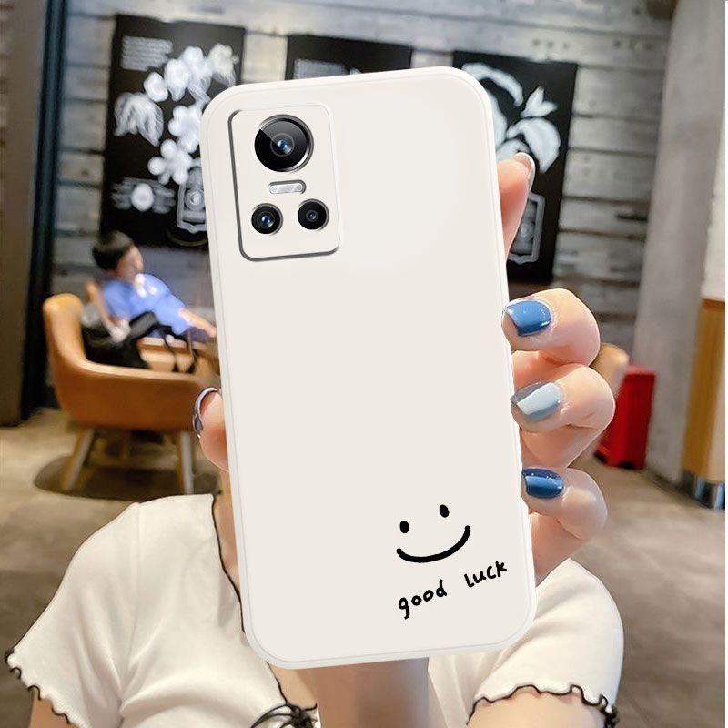 Schwarz und Weiß Einfaches Smiley-Gesicht Geeignet für Realme GTNEO3 Handyhülle RealmegtNeo3 Weiches Silikon