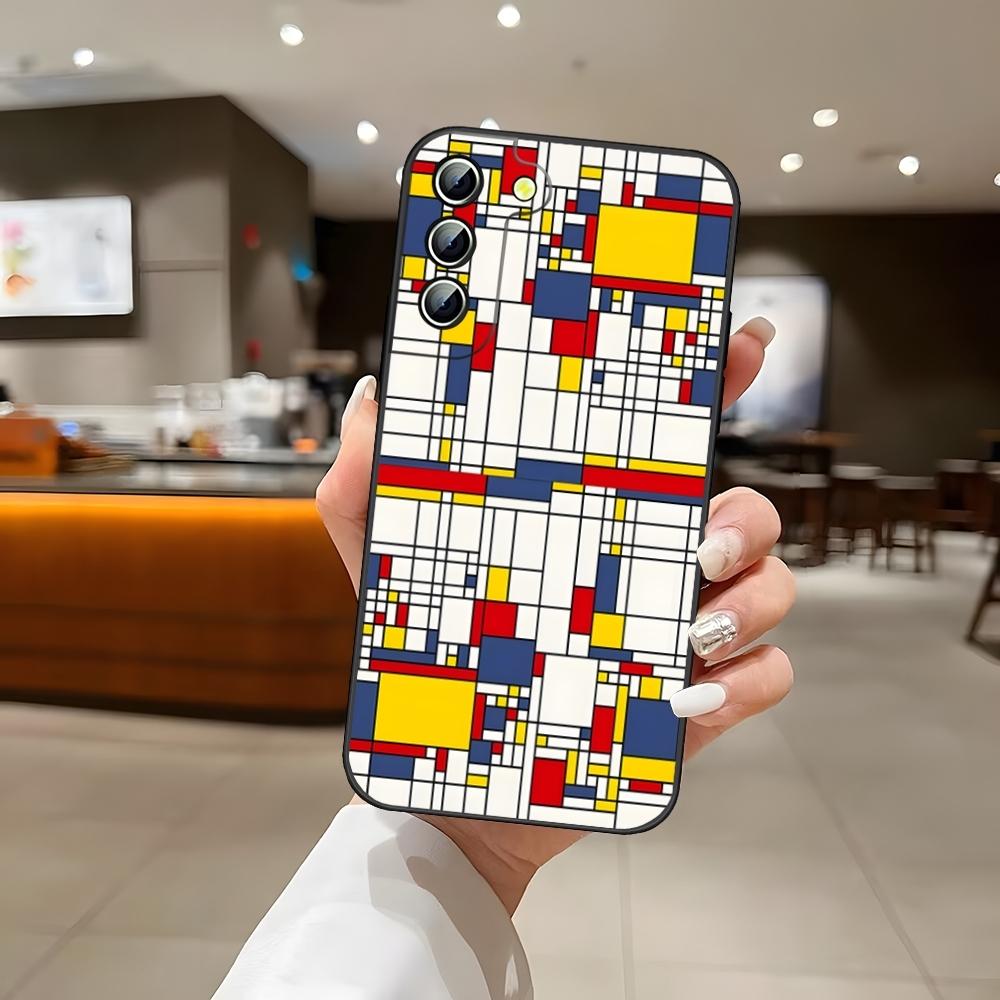 M-Mondrians Phone Case For S25 Samsung S26 S24 Ultra S22 S23 S20 Fe S21 Plus A54 A34 A16 A53 Back Cover