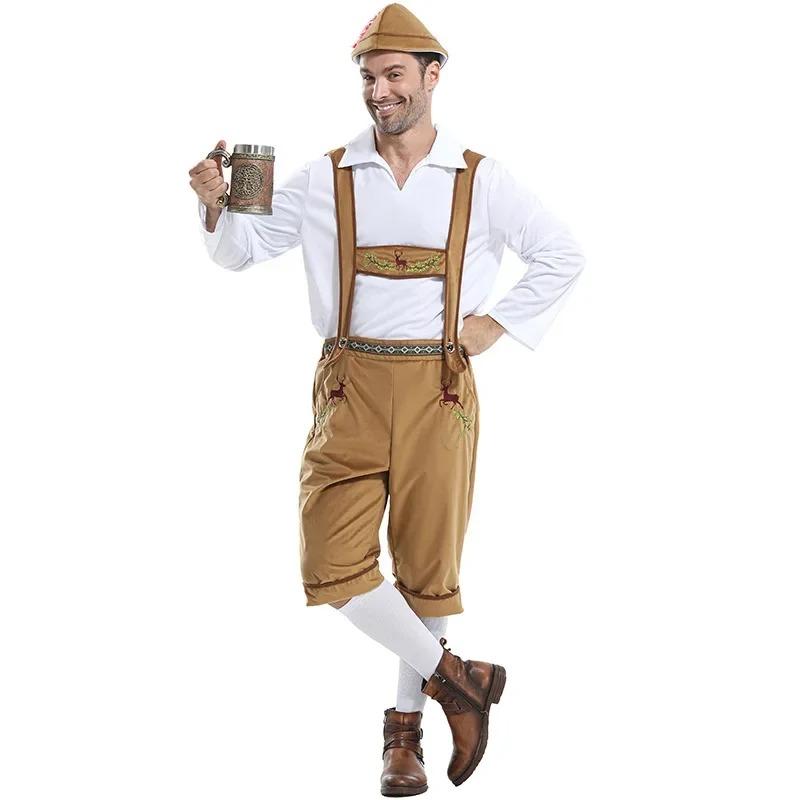 Cosplay Fancy Dress Halloween Party Costume Carnival Outfit Adult Men's Bavarian German Beer Festival Short Sleeve