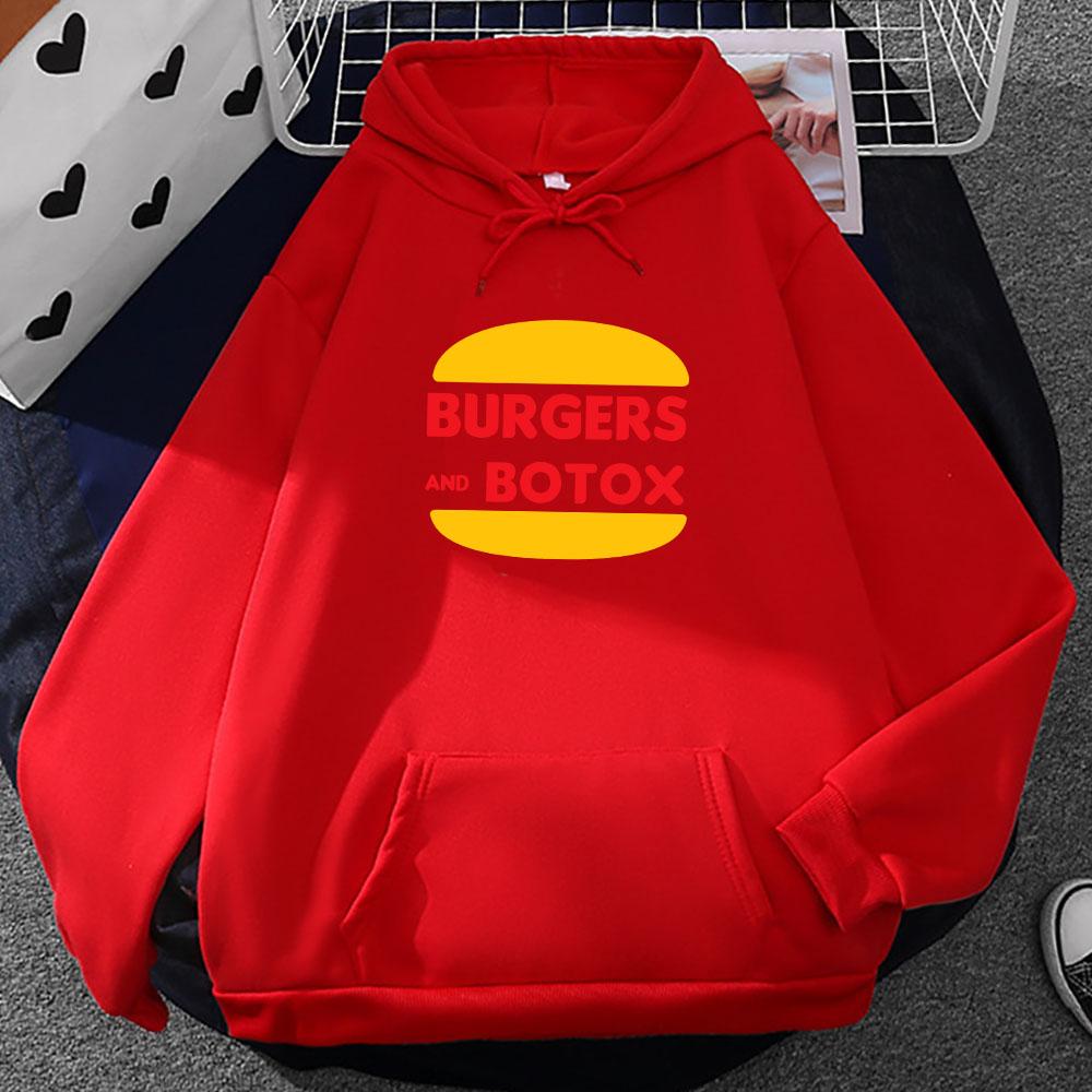 Selling Sunset Burgers and Botox Hoodies Funny Cartoon Graphic Sweatshirts Pocket Ropa Hombre Streetwear Winter Hooded