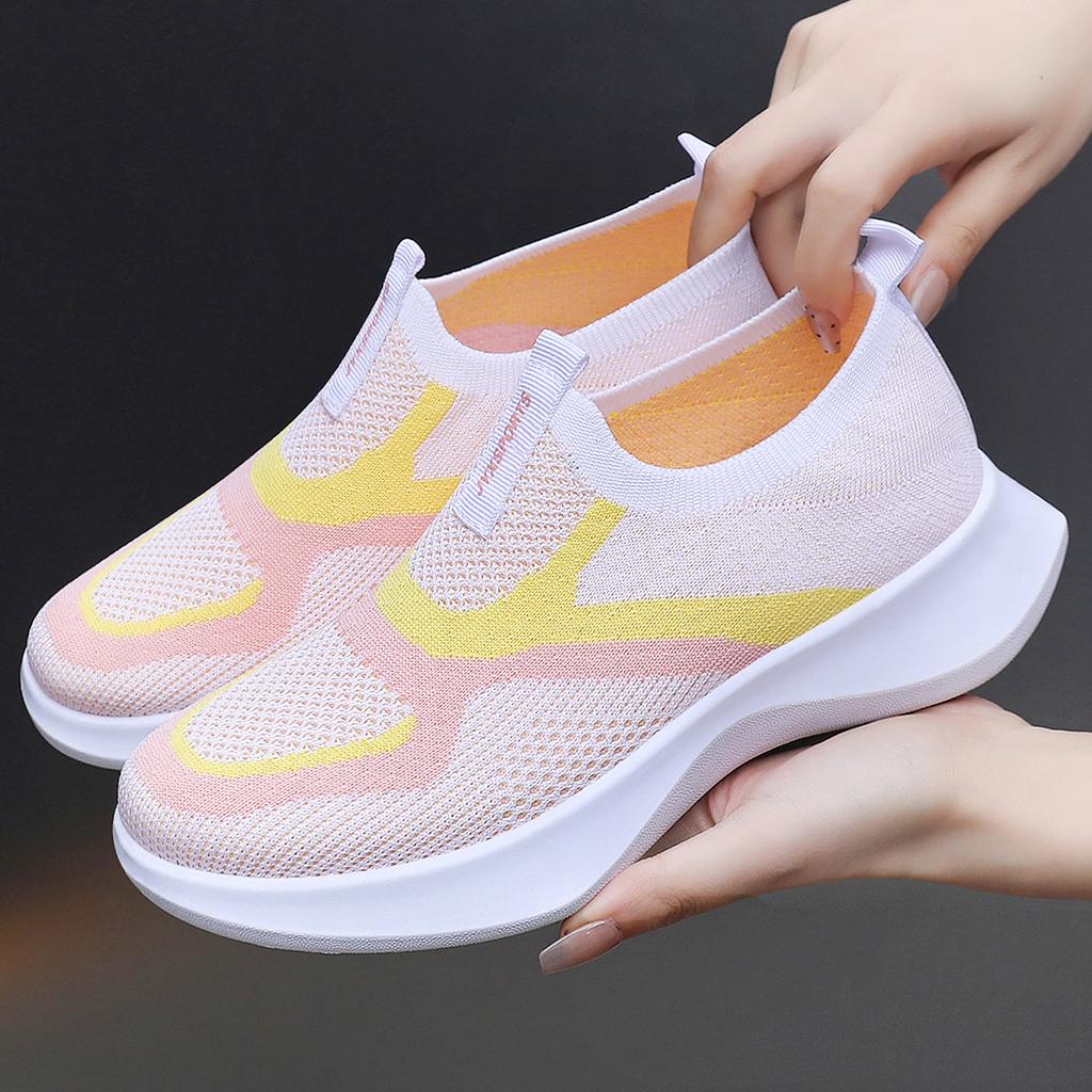 Scarpe Casual Donna Versatili Primavera Scarpe in Rete Traspiranti Fondo Morbido Slip-on per Anziani Scarpe da Mamma Casual Quotidiane Comode Scarpe da Ginnastica Leggere