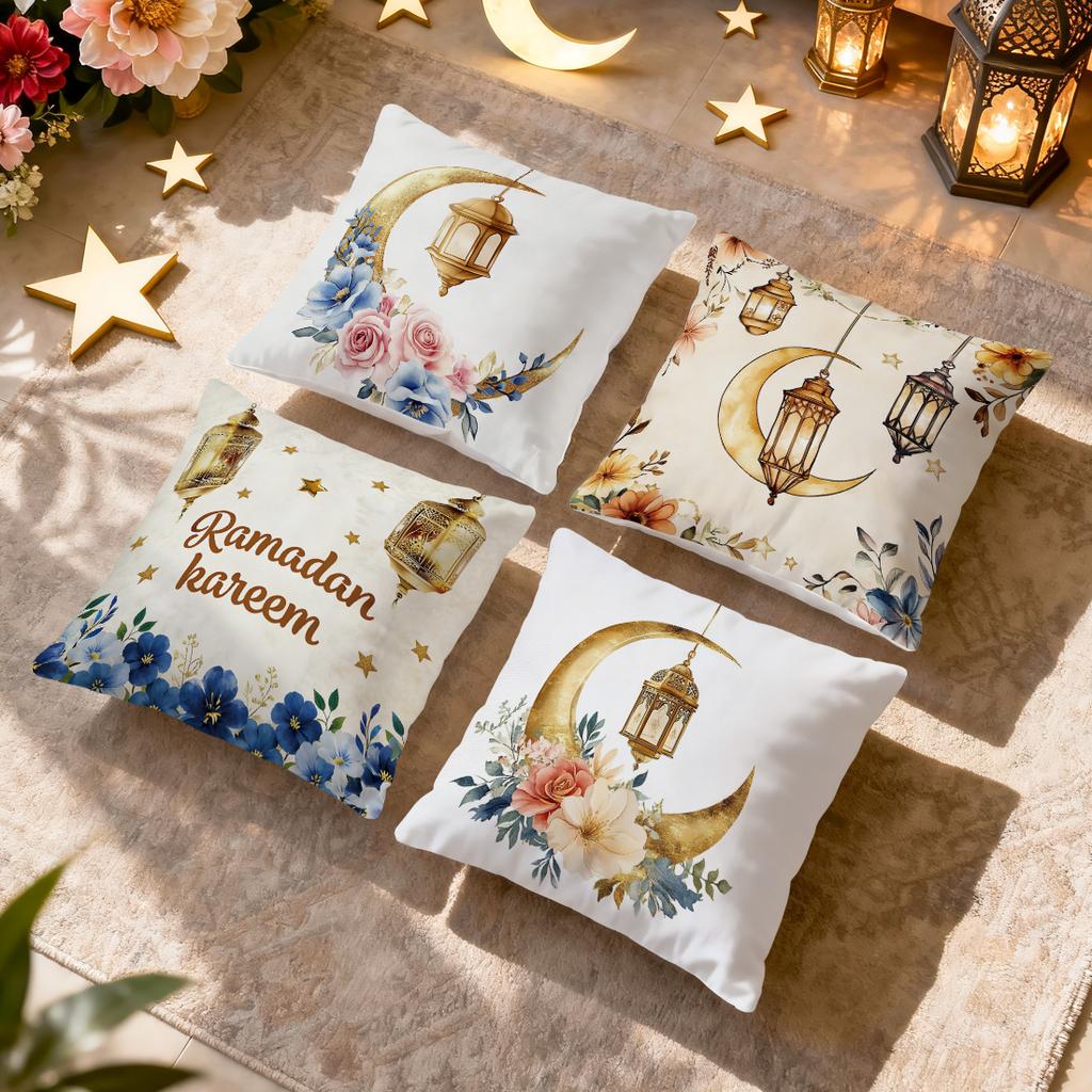 Ramadan Lantern Moon Pillowcase Printed Polyester 40/45/50Cm Throw Pillowcover Decorative Sofa Cushion Pillowslip Home Decor
