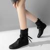 Fashion Design Vintage Bow Short Boots 2025 Autumn French Style Soft Sole Non-slip Low Heel Boots Solid Color Versatile Women's Boots