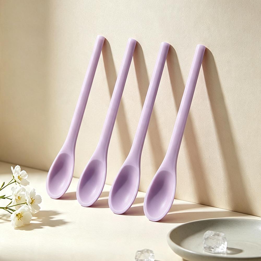 4Pcs Salad Mixing Spoon Nonstick Silicone Cooking Spoon Long Handle Spoon Baking Spoons Salad Stirring Mixing Serving Scoop Cuchara