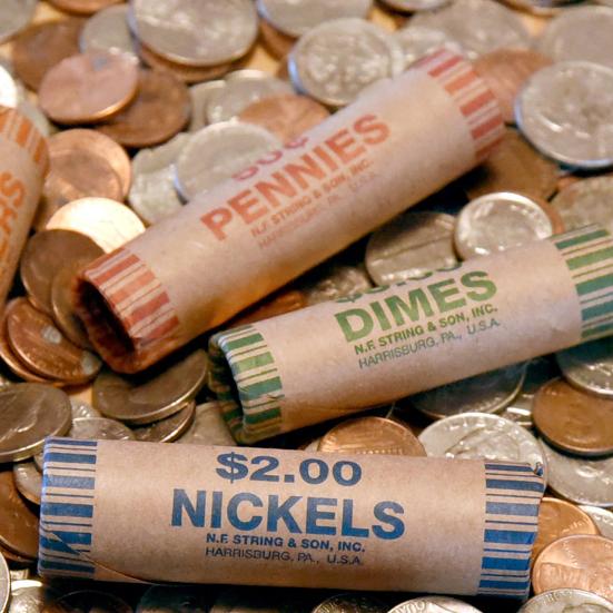 10Pcs Preformed Coin Wrappers Assorted Color-Coded Rolls Quarters Pennies for Banks Retail Stores Coin Exchanges