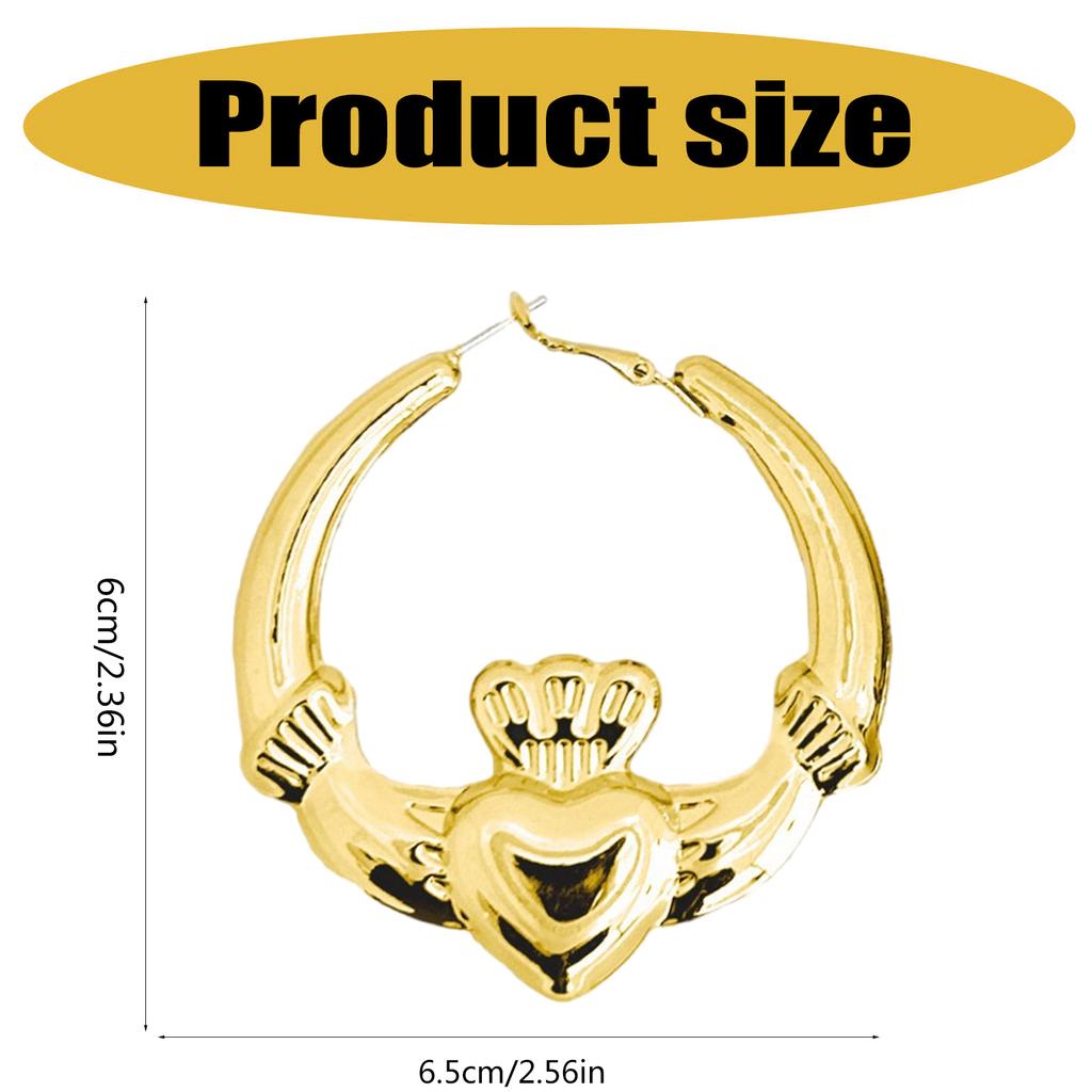 Heart Design Hoop Earrings Jewelry Chic Heart Hoop Earrings Ear Rings Charm For Women Ideal Valentine's Day Jewelry