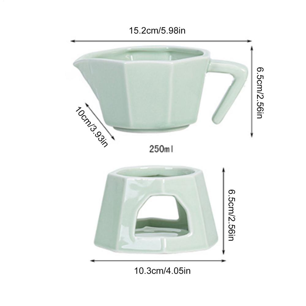 

Fondue Cup Butter Warmer Melting Even Heating Chocolate Fondue Cup Ceramic Mug for Birthday Christmas Holiday Party Home Office світло-зелений колір