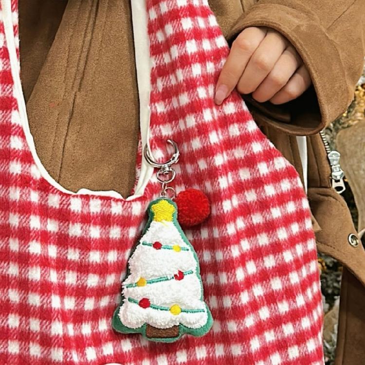 Lovely Santa Cartoon Plush Toy for Kids Keychain Christmas Tree Cartoon Santa Soft Charm Stuffed Reindeer Toy