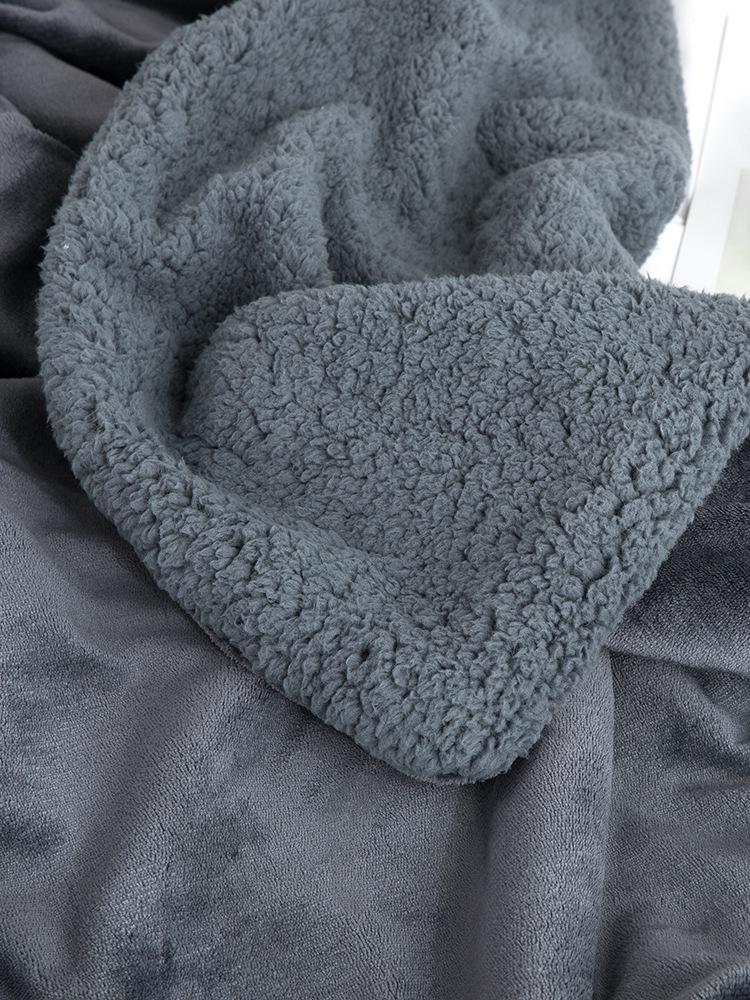 Xianci Double-Layer Lambswool Coral Fleece Throw Blanket for Sofa and Office