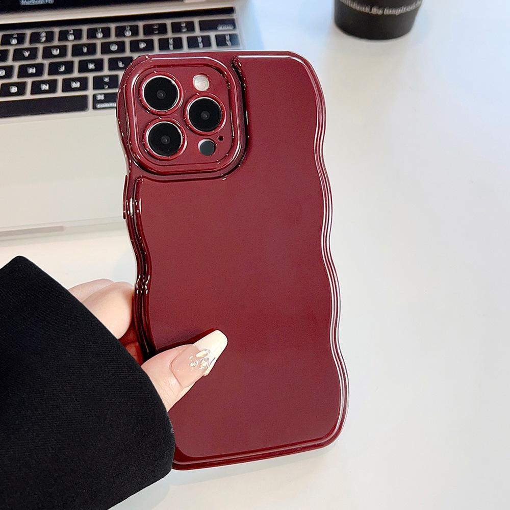 Burgundy for iPhone11 iPhone case 11promax solid color air cushion 11 silicone 11 wave 11 soft