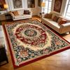 Red European Luxury Flower Pattern Courtyard Carpet Decoration Living Room Non-slip Soft Rug Easy Clean Lint-free Big Floor Mats