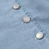 Women's Blue Sexy Button Denim Long Dress