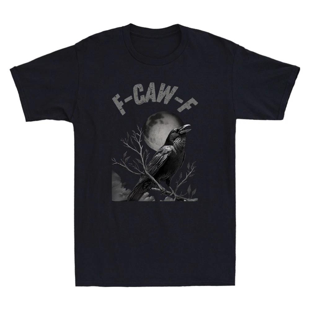 Black Crow F-Caw-F Shirt Funny Black Bird Moon Gothic Fcawf Retro Men s T-Shirt L