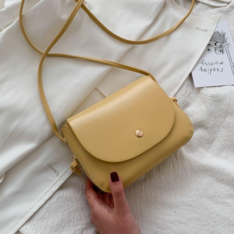 

Универсальная женская маленькая квадратная сумка, модная и простая, одно плечо, кроссбоди, мини светло-желтого