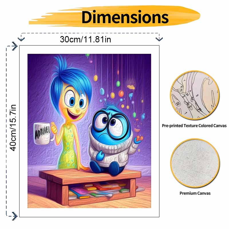 Disney DIY Oil Painting Kits Joy Sadness Inside Out Hand Painting Home Decor Craft Gift Ideas Art Collection Unique Wall Decor Set