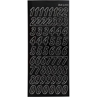 Adesivos Removíveis - Preto - Números Grandes - 1 Folha de 10x23 cm