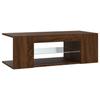 VidaXL Meuble TV avec lumières LED Chêne marron 90x39x30 cm, support tv, armoire média, armoire hifi, unité tv, unité média, 822667