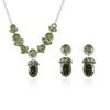 Cross-border Trendy Zircon Earrings & Colorful Floral Necklace Set