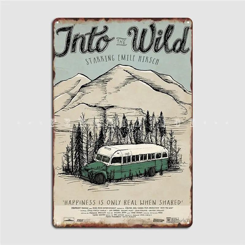 

Into The Wild Illustrated Film Metal Sign Club Pub Garage Customize Wall Decor Tin Sign Poster 20x30cm（7.8x11.8inch）