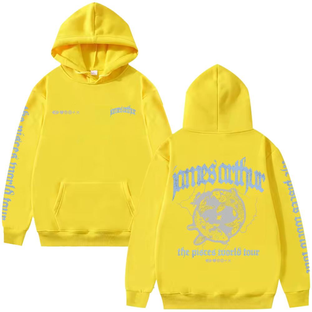 Vintage Fische Hoodie James Arthur Merch Y2K Sweatshirt Harajuku Lässig Hip Hop Streetwear Damen Herren Mode High Street Pullover