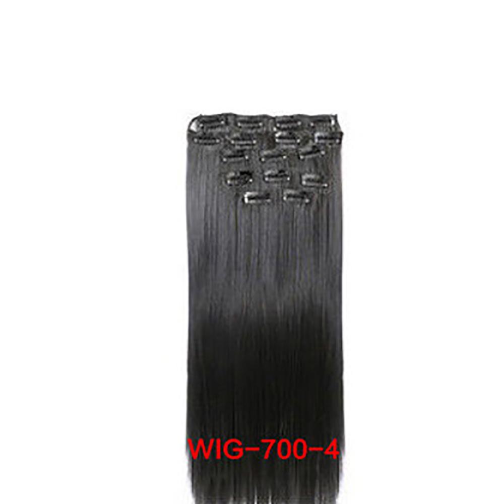 22" Hair Extensions 56cm Natural Hairpieces Straight Synthetic Clip In Hair Extentions Black