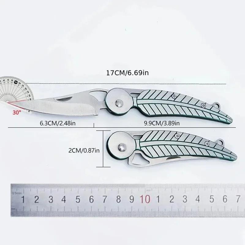 All-steel mini blade knife Portable outdoor camping Barbecue knife Multi-functional home folding fruit knife Kitchen travel tool