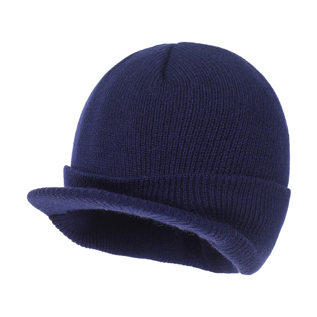 Winter, Men's, Knitted Hat, Brimmed, Wool Cap, Warm, Thick Hat, Suitable For Outdoor