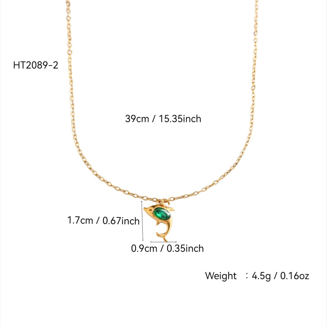 

Летняя пляжная серия Элегантная модная простая роскошь Нержавеющая сталь Покрытие из 18-каратного золота С цирконием Подвеска-кулон в виде дельфина Женская