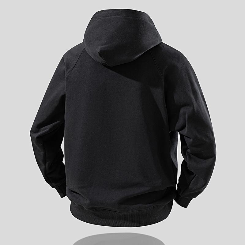[Four fold buckle] Pinch fold design hooded sweatshirt for men in spring and autumn