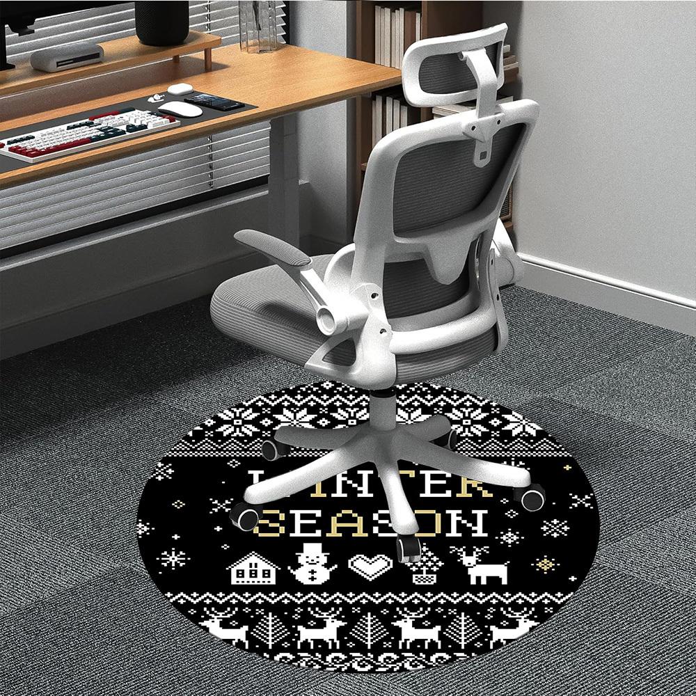 

1pc Winter Season Decorations Office Round Rug, Non-slip, Soft and Durable Office Rug for Interior Decoration, Perfect for Office, Beautiful Decoratio 80cm by 80cm
